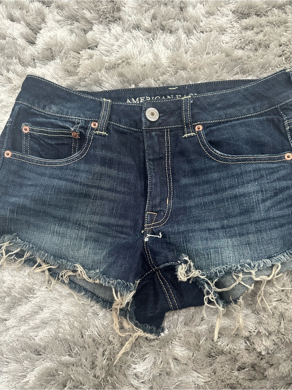 American Eagle Outfitters Dark Blue Denim Cutoff Shorts